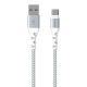 Καλώδιο σύνδεσης Energizer Metal / Braided Nylon USB-A σε USB-C Λευκό 2m