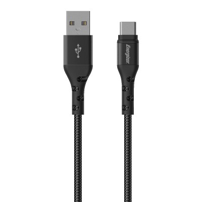 Καλώδιο σύνδεσης Energizer Metal / Braided Nylon USB-A σε USB-C Μαύρο 2m
