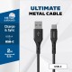 Καλώδιο σύνδεσης Energizer Metal / Braided Nylon USB-A σε USB-C Μαύρο 2m
