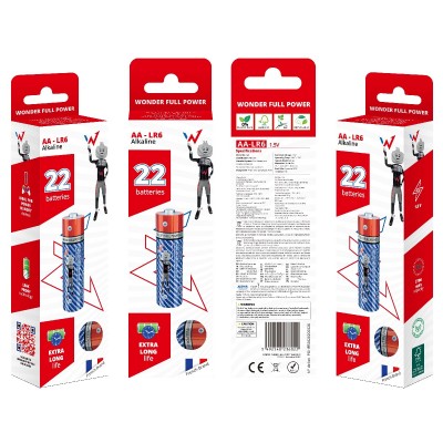Μπαταρία Αλκαλική Wonder Full Power LR6 size AA 1.5V Τεμ. 22