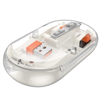 Bluetooth Ποντίκι Hoco GM35 General Wireless με 5 Πλήκτρα DPI 1600 Διάφανο Λευκό Bluetooth Ποντίκι Hoco GM35 General Wireless με 5 Πλήκτρα DPI 1600 Διάφανο Λευκό