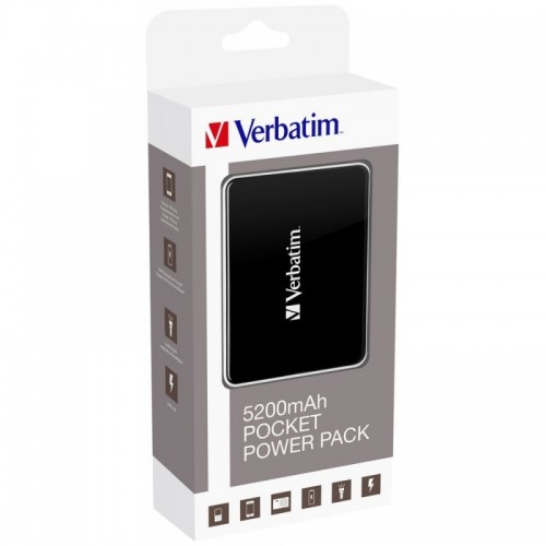 VERBATIM 5200mAH POCKET POWER BANK WITH FLASHLIGHT