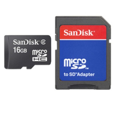 Sandisk MicroSDHC 16gb+adapter