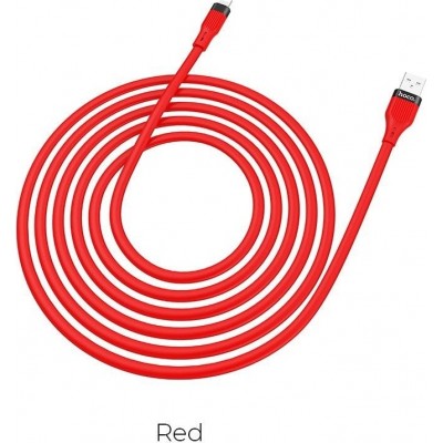 HOCO U72 SILICONE CABLE LIGHTNING 1.2M RED