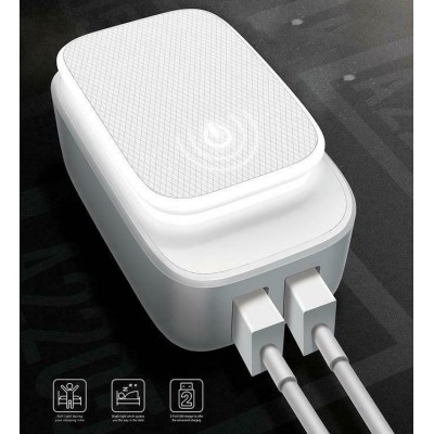 LDNIO A2205Q LED LIGHT 2xUSB LIGHTNING CHARGER