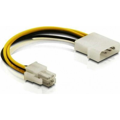 DELOCK CABLE MOLEX TO 4PIN CPU 15CM DELOCK CABLE MOLEX TO 4PIN CPU 15CM