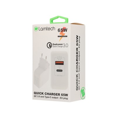 LAMTECH CHARGER USB QC3.0/TYPE-C 65W
