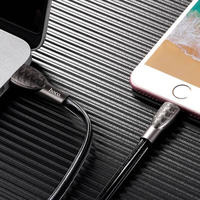HOCO U52 BRIGHT CABLE LIGHTNING BLACK