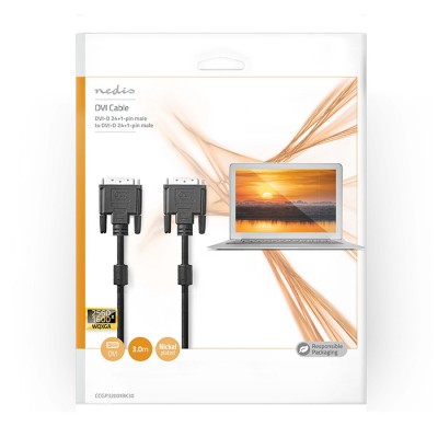 NEDIS Καλώδιο DVI-D 24+1-Pin αρσ.- DVI-D 24+1-Pin αρσ, 3m (CCGP32001BK30) NEDIS Καλώδιο DVI-D 24+1-Pin αρσ.- DVI-D 24+1-Pin αρσ, 3m (CCGP32001BK30)