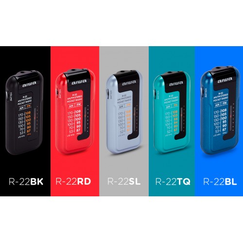 AIWA MINI POCKET RADIO WITH EARPHONES SILVER AIWA MINI POCKET RADIO WITH EARPHONES SILVER