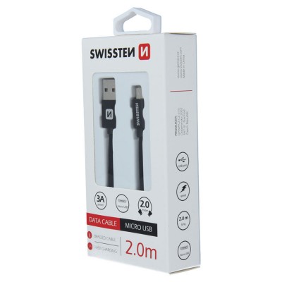 SWISSTEN USB/MICRO CABLE 2M BLACK