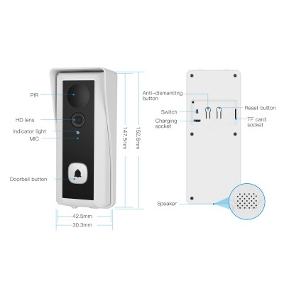 VSTARCAM smart κουδούνι με κάμερα DB6, Wi-Fi, 1080p, PIR, 5000mAh