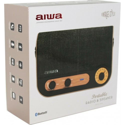AIWA VINTAGE BT RECHARGEABLE PORTABLE RADIO SPEAKER RMS 10W AIWA VINTAGE BT RECHARGEABLE PORTABLE RADIO SPEAKER RMS 10W