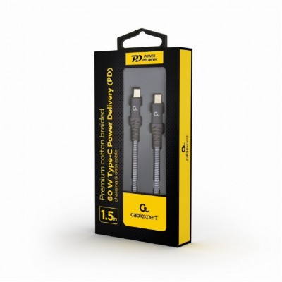 CABLEXPERT 60W TYPE-C PD PREMIUM CHARGING & DATA CABLE 1,5M SPACEGREY CABLEXPERT 60W TYPE-C PD PREMIUM CHARGING & DATA CABLE 1,5M SPACEGREY