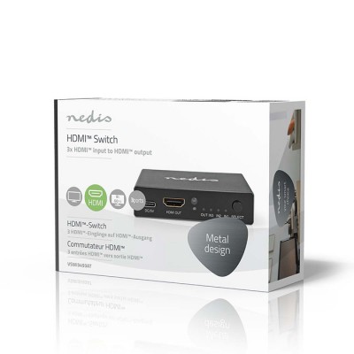 NEDIS, HDMI Switch 3 θυρών, με υποστήριξη 8K @ 60Hz, VSWI3493AT