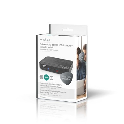 NEDIS, Μετατροπέας / Switch USB-C και 2x HDMI σε HDMI, VCON6420AT