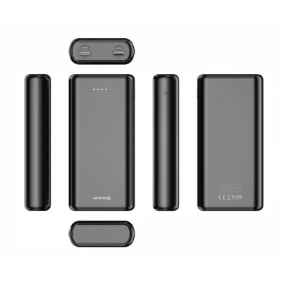 SWISSTEN POWER LINE POWER BANK 20000 mAh 20W POWER DELIVERY ΜΑΥΡΟ