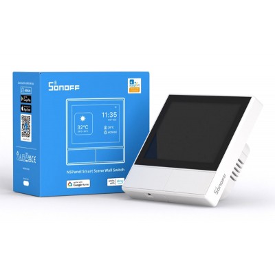 SONOFF smart panel ελέγχου NSPanel με οθόνη αφής, 2-gang, Wi-Fi, λευκό