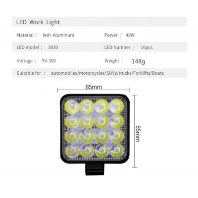 LED ΠΡΟΒΟΛΕΑΣ ΑΔΙΑΒΡΟΧΟΣ 4080LM 16smd 48W 12V/24V LED ΠΡΟΒΟΛΕΑΣ ΑΔΙΑΒΡΟΧΟΣ 4080LM 16smd 48W 12V/24V