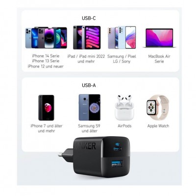 ANKER Wall Charger 323 USB Type-C, USB-A 33W