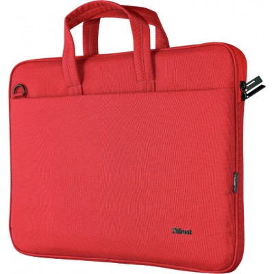 TRUST - Bologna Eco-friendly Slim laptop bag for 16'' laptops - Κόκκινο