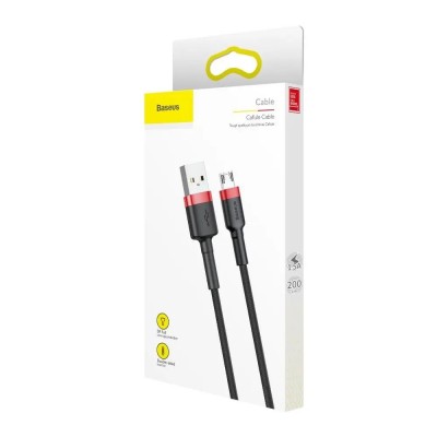 Baseus Cafule Braided USB 2.0 to micro USB Cable Black/Red 2m (CAMKLF-C91) (BASCAMKLF-C91)