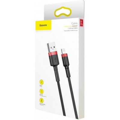 Baseus Lightning Cafule Cable 2.4A 1m Red + Black (CALKLF-B19) (BASCALKLF-B19)