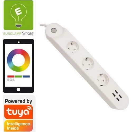 EUROLAMP ΕΞΥΠΝΟ ΠΟΛΥΠΡΙΖΟ ΤΡΙΩΝ ΣΟΥΚΟ ΚΑΙ 4 ΘΥΡΕΣ USB ΜΕ WIFI ΚΑΙ ΜΕΤΡΗΤΗ 110-240V 16A
