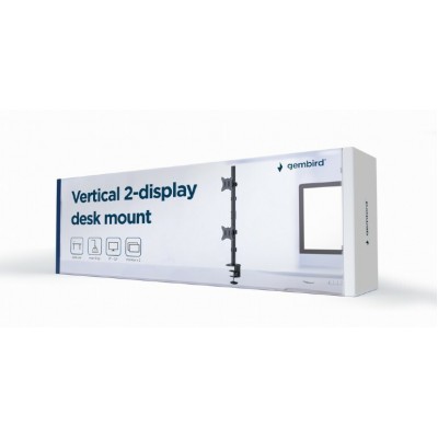 GEMBIRD ADJUSTABLE 2-DISPLAY VERTICAL DESK MOUNT 17'-32'