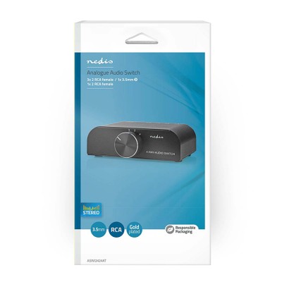 NEDIS ASWI2424AT Switch 4 συσκευών ήχου σε μία μόνο (AUX) είσοδο ενισχυτή, για να συνδέονται συσκευές όπως CD, DAT, Tuner, ήχος-τηλεόρασης κλπ.