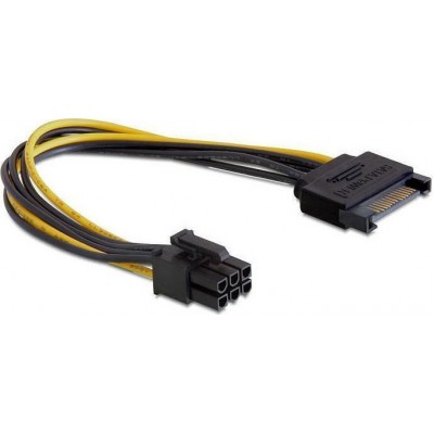 ADAPTER ΤΡΟΦΟΔΟΣΙΑ SATA ΓΙΑ ΚΑΡΤΑ ΓΡΑΦΙΚΩΝ SATA 15PIN 6PIN PCI EXPRESS