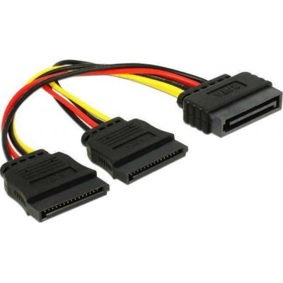 SATA CABLE ΤΡΟΦΟΔΟΣΙΑ 1x15p/2x15p 15cm SATA CABLE ΤΡΟΦΟΔΟΣΙΑ 1x15p/2x15p 15cm