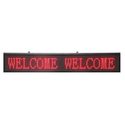Πινακίδα LED κυλιόμενων μηνυμάτων LED105025, WiFi 105x25cm IP65, κόκκινο