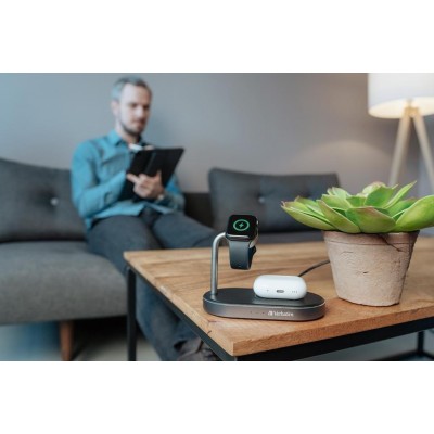 Verbatim Aluminium 3-in-1 Qi MFi Wireless + Apple Watch + QC 3.0 Charger