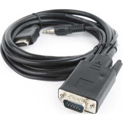CABLEXPERT HDMI TO VGA AND AUDIO ADAPTER 1.8M BLACK