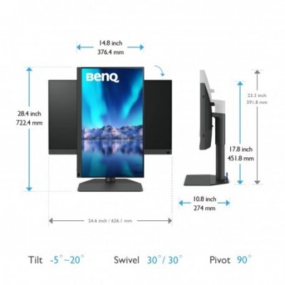BENQ SW272Q Monitor UHD 2K Photography 27'', Adobe RGB , Zero Pixel BENQ SW272Q Monitor UHD 2K Photography 27'', Adobe RGB , Zero Pixel