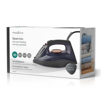 NEDIS IRON1000 Ατμοσίδερο με πλάκα κεραμικής επίστρωσης, 2200W.