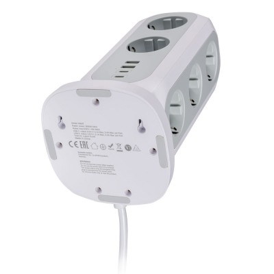 Verbatim EUPT-01 Πολύπριζο 11 Θέσεων με Διακόπτη και 4 USB Λευκό