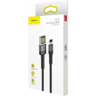 Baseus  Cafule Double-sided USB Lightning Cable 1.5A 2m Gray+Black (CALKLF-HG1) (BASCALKLF-HG1)
