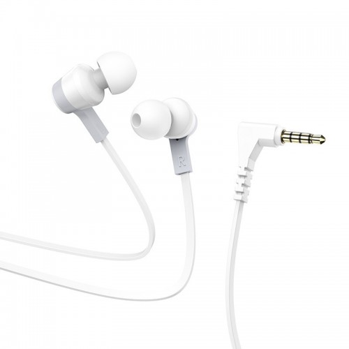 Hands Free Hoco M86 Oceanic Universal Earphones Deep Bass Stereo με 3.5mm Γωνιακό Κονέκτορα Λευκό 1.2m