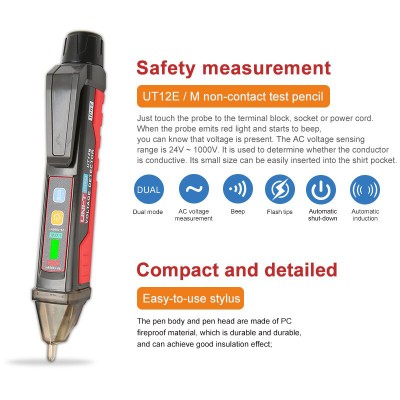 UNI-T ανιχνευτής τάσης ΑC UT12E-EU, 24V~1000V, IP67 UNI-T ανιχνευτής τάσης ΑC UT12E-EU, 24V~1000V, IP67