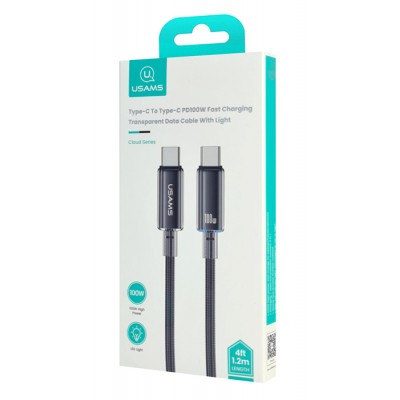USAMS καλώδιο USB-C σε USB-C US-SJ660, 100W, 480Mbps, 1.2m, μαύρο USAMS καλώδιο USB-C σε USB-C US-SJ660, 100W, 480Mbps, 1.2m, μαύρο