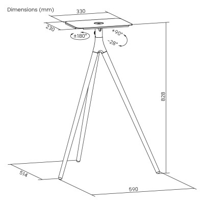 BRATECK βάση projector δαπέδου PRB-24, έως 10kg BRATECK βάση projector δαπέδου PRB-24, έως 10kg