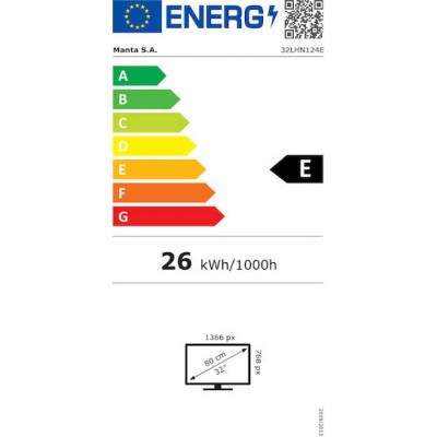 MANTA TV 32LHN124E Τηλεόραση frameless 32'' HD DVB-T2/S2 MANTA TV 32LHN124E Τηλεόραση frameless 32'' HD DVB-T2/S2