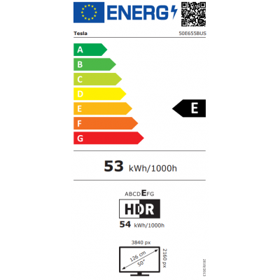 TESLA LED TV 50E645BUW 50