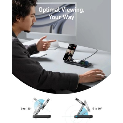 ANKER MagGo 3 in 1 Wireless Charging PAD Black 15W