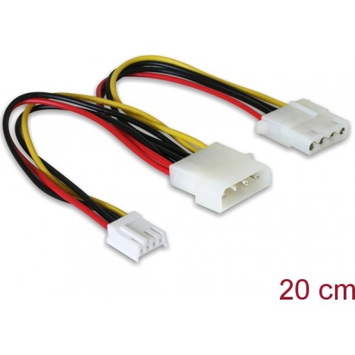 DELOCK CABLE FLOPPY 4PIN POWER TO MOLEX - MOLEX OUT 20.5CM 82111