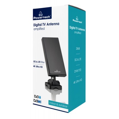 POWERTECH ψηφιακή κεραία τηλεοράσεως PT-1005, 5G & LTE, indoor & outdoor, 28dB