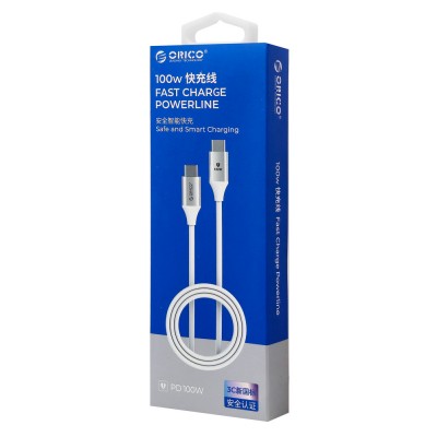 ORICO καλώδιο USB-C CDX-100CC, 100W, 480Mbps, 1m, λευκό