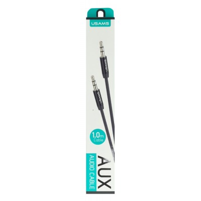 USAMS καλώδιο ήχου 3.5mm YP-01, AUX, 1m, μαύρο